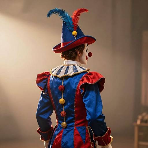 Mysterious Clown in Vibrant Attire