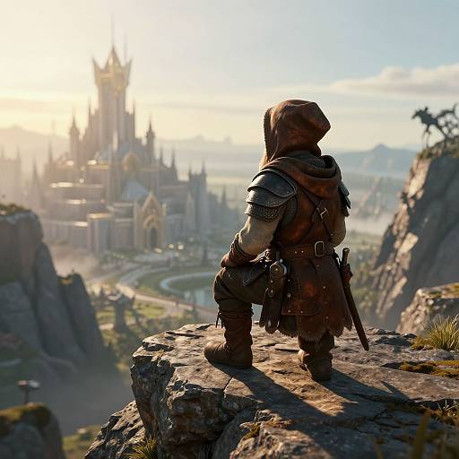 Young Dwarf Scout Overlooking Kingdom
