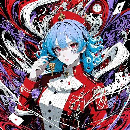 Dynamic Anime Character with Icy Hair