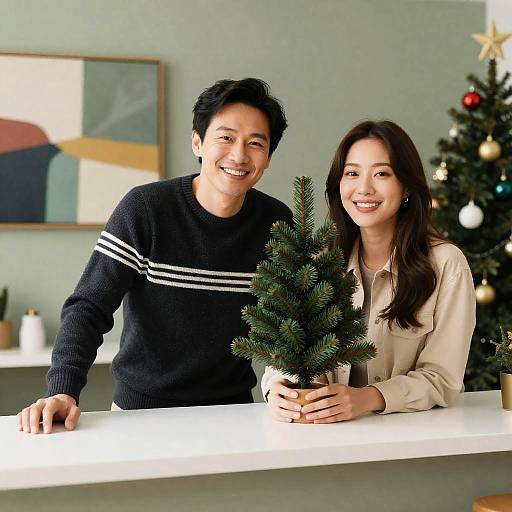 Festive Portrait of a Happy Couple