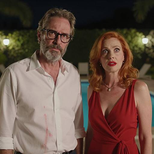 Nervous Man and Surprised Woman at Night