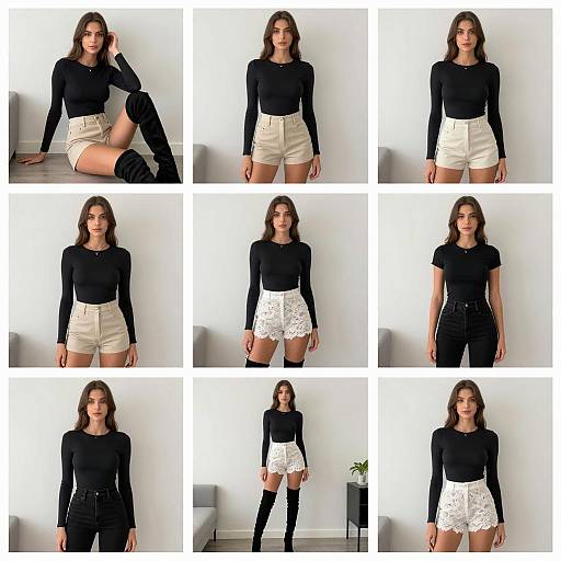Fashion Collage of Slim Woman in Outfits