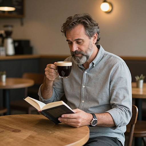 Cozy Coffee Shop Reading Scene