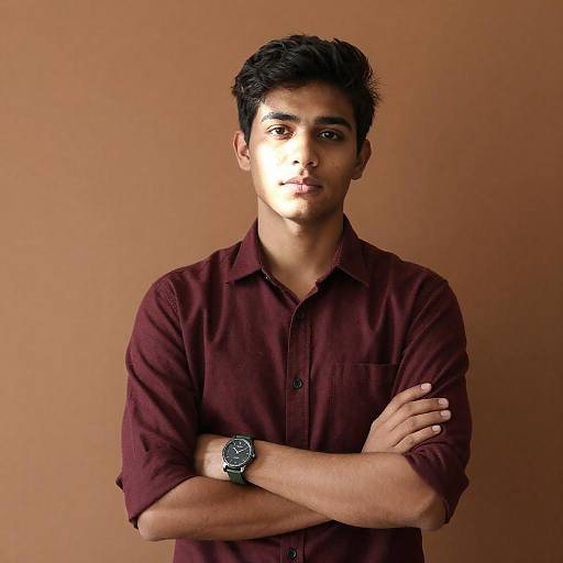 Portrait of a Young Man Against Wall