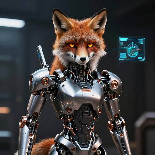 Cybernetic Fox Sentinel with Amber HUD