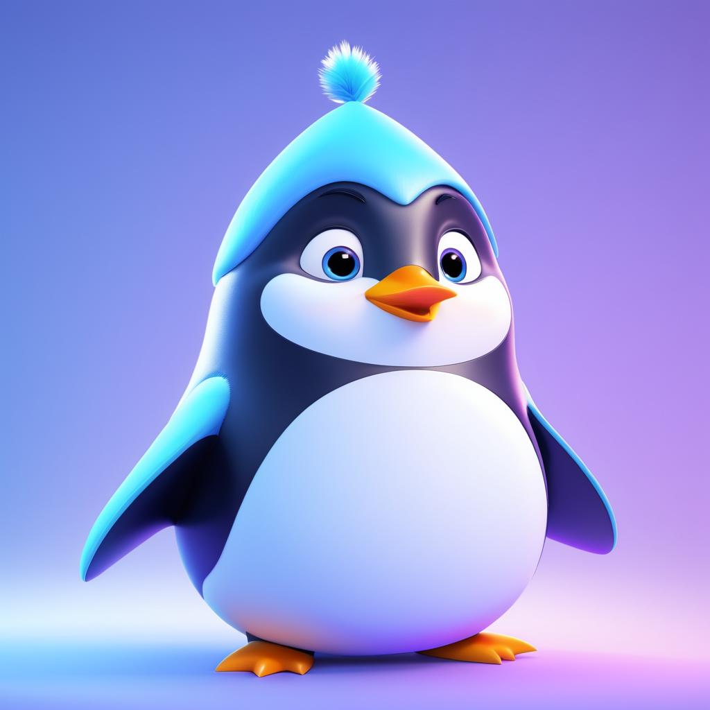 Charming 3D Pixar Style Penguin Art