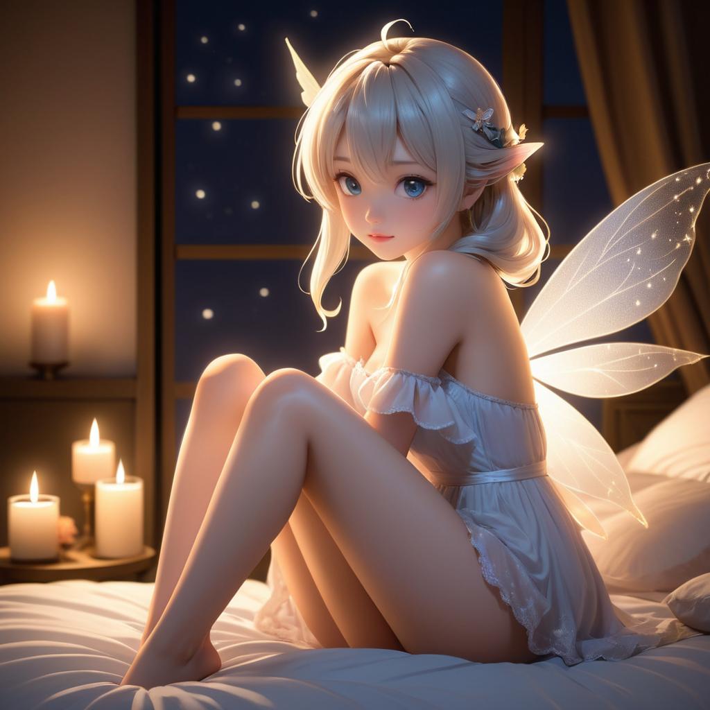 Mischievous Fairy in Candlelight