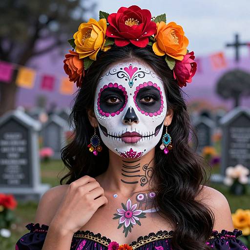 Vibrant Sugar Skull Day of the Dead
