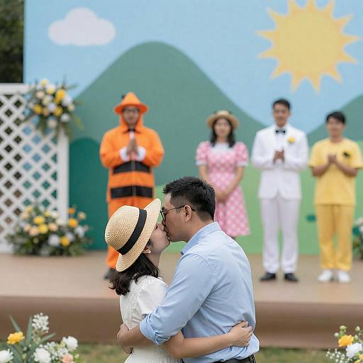 Vibrant Outdoor Wedding Ceremony Scene