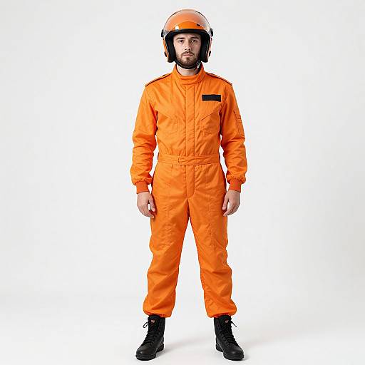 Realistic Male Racing Driver Portrait