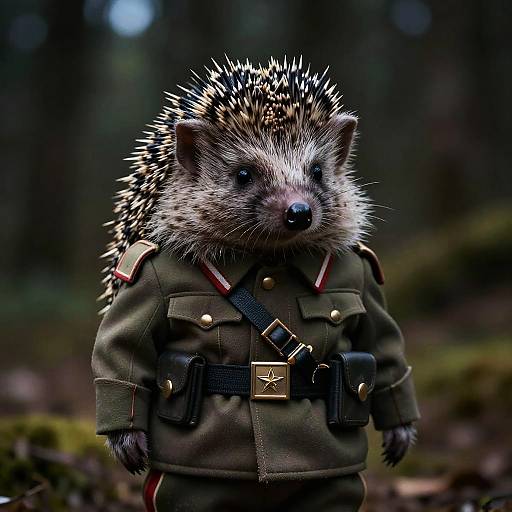 Nazi Hedgehog in Military Uniform