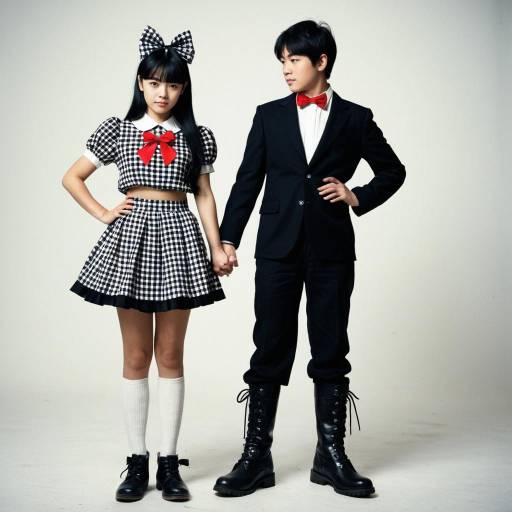 Checkered Skirt Costume with Bow Details