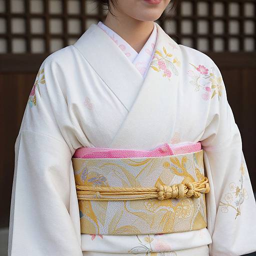 Woman in Jinbei Kimono Close-Up