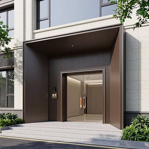 Modern Entryway Rendering Design
