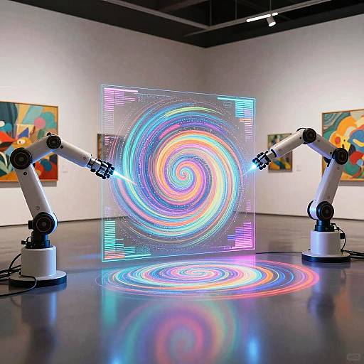 Futuristic AI Holographic Art Creation