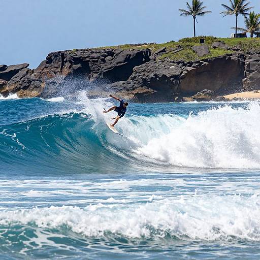 Surfers Riding Crystal Clear Waves