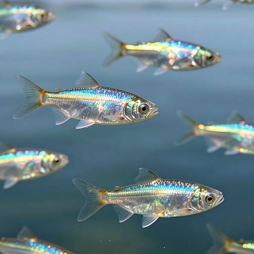Kaleidoscopic Glass Fish in Flight