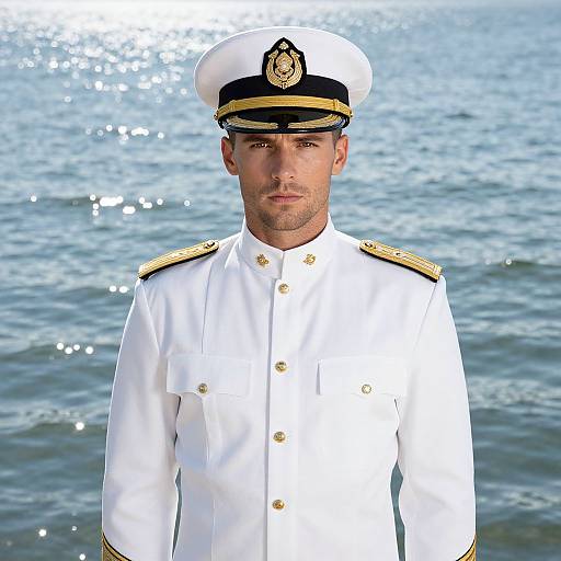 Confident Man in Military Uniform