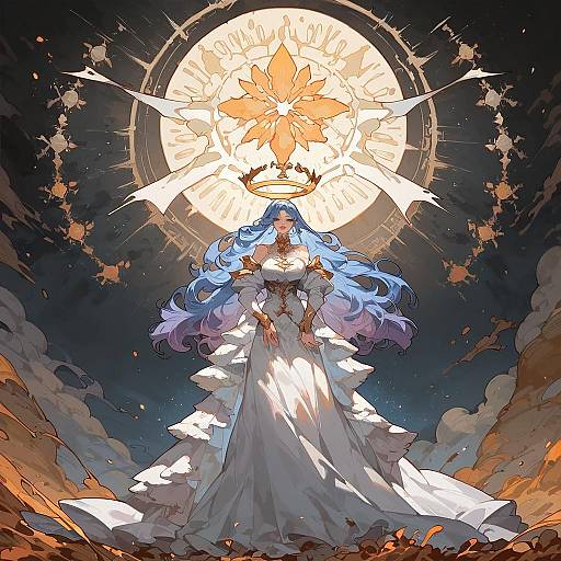 Ethereal Goddess with Golden Halo