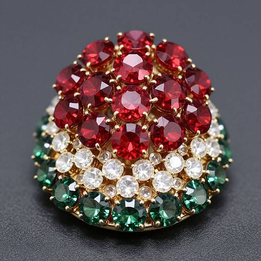 Vibrant Ornate Gemstone Brooch