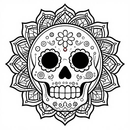 Day of the Dead Mandala Coloring