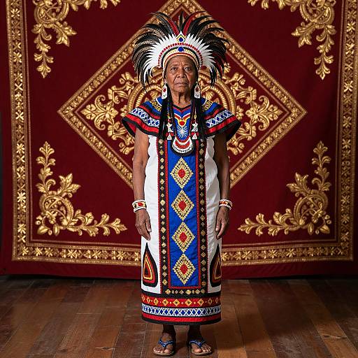 Elderly Woman in Traditional Philippine National Costume