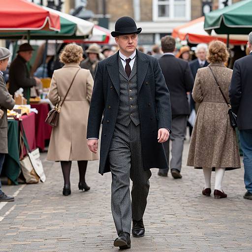 Tommy Shelby in 1920s Market Scene