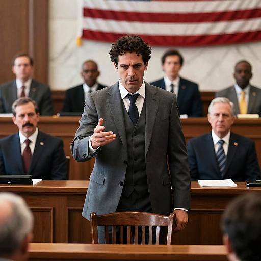 Lawyer Speaking in Courtroom