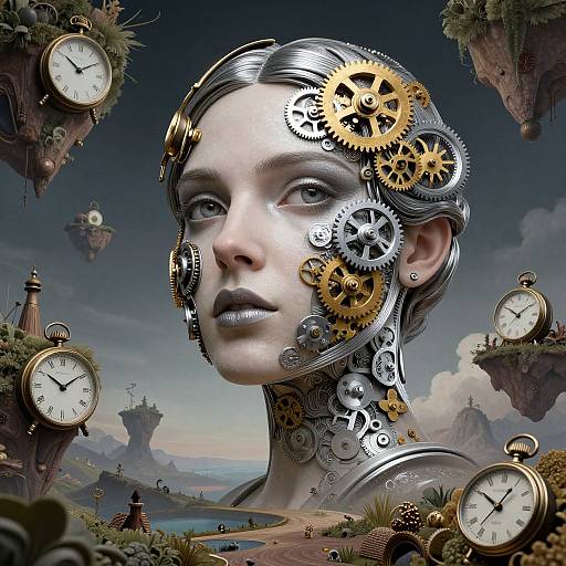 Surreal Portrait of Timeless Enigma