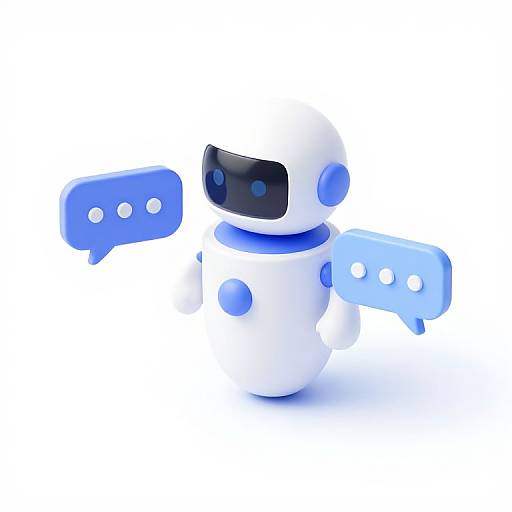 Minimalist 3D AI Chatbot Illustration