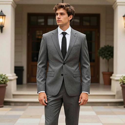 Man in Official Suit and Tie