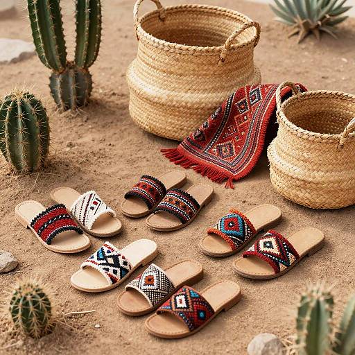 Artistic Hurache Sandals and Textiles