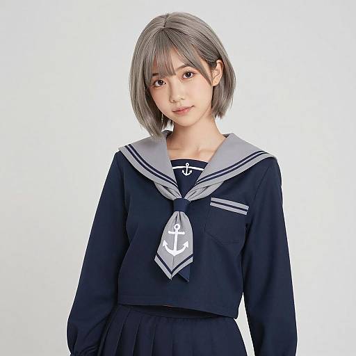 Sailor-Style Portrait of Young Woman