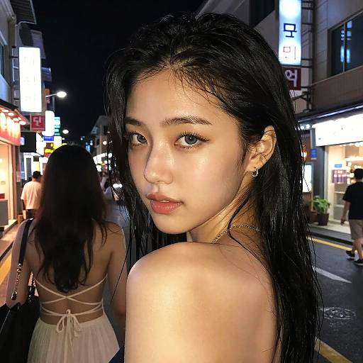 Sensual Night Portrait of Korean Woman