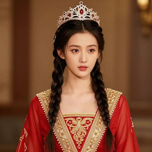 Regal Girl with Braided Hair