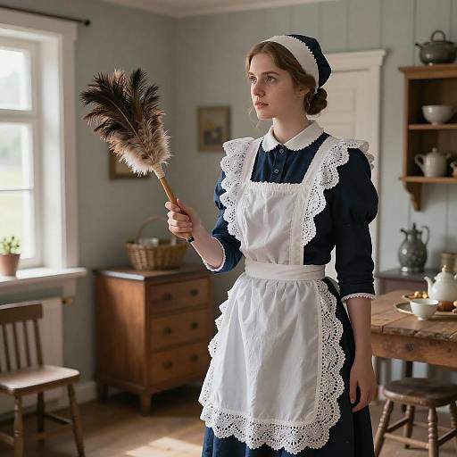Swedish Maid in Nordic Sunlit Room
