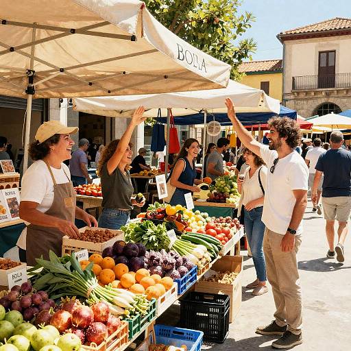 Joyful Catalan Market Morning