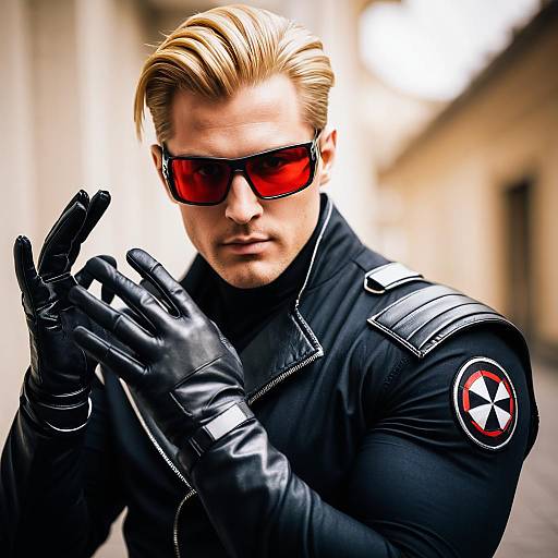 Lifestyle costume photo of Albert wesker. Cosplay clothes