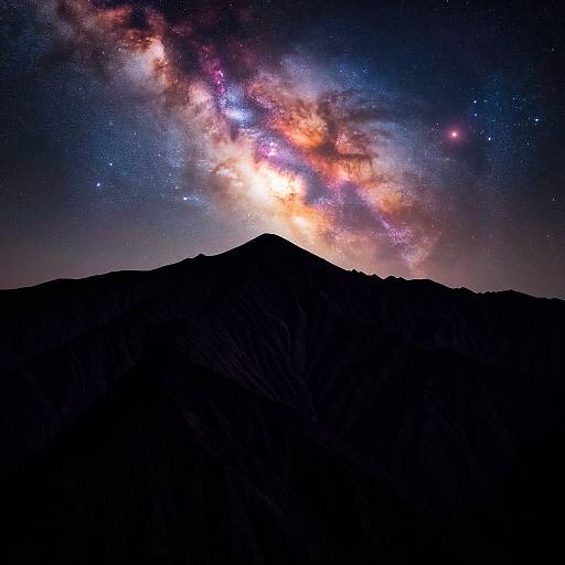 Hyperrealistic Cosmic Mountain Silhouette