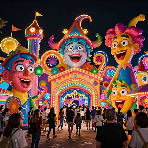 Surreal Carnival with Oversized Decorations