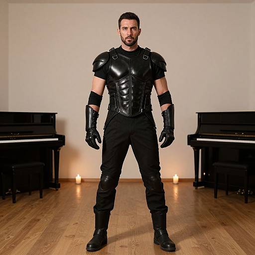 Muscular Man in Leather Armor