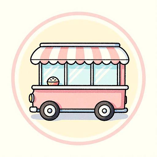 Retro Diner Art in Pastel Colors