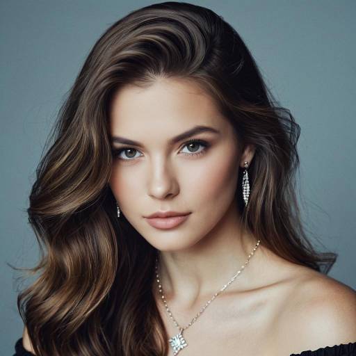 Realistic Portrait of Girl with Long Hair