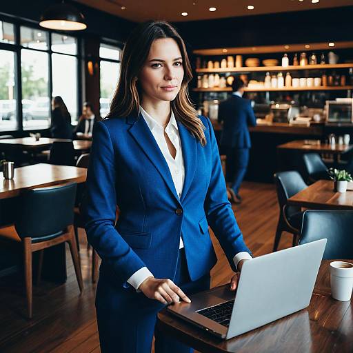 Modern Business Casual Woman in Restaurant
