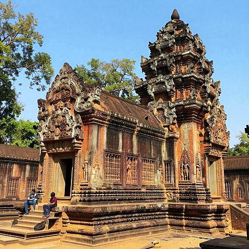 Vibrant Ancient Temple with Visitors