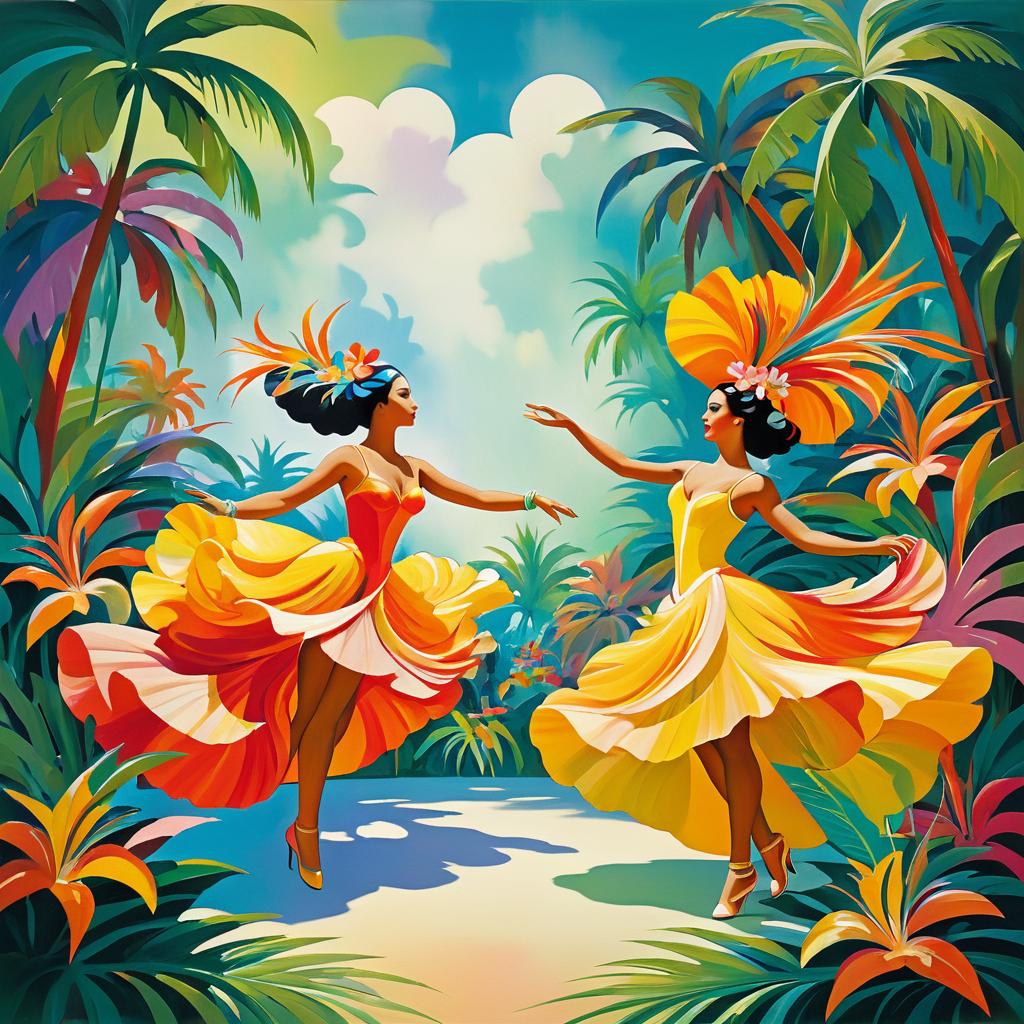 Surrealist Tropical Dance Inspired by Matisse