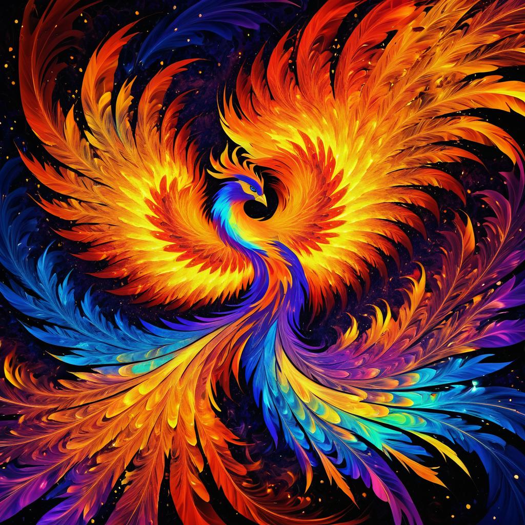 Expressive Phoenix: Vibrant Abstract Art