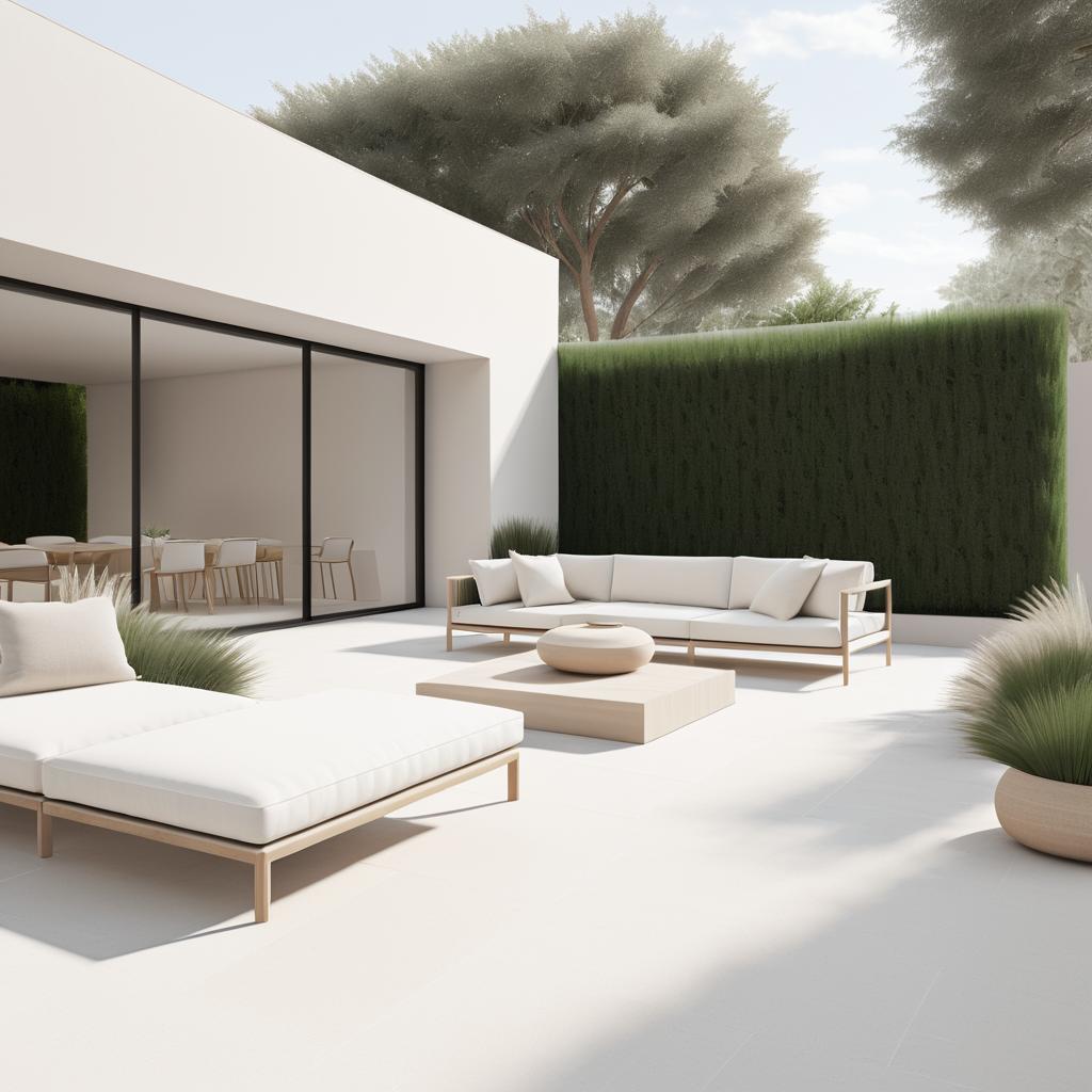 Elegant Minimalist 3D Garden Patio Render