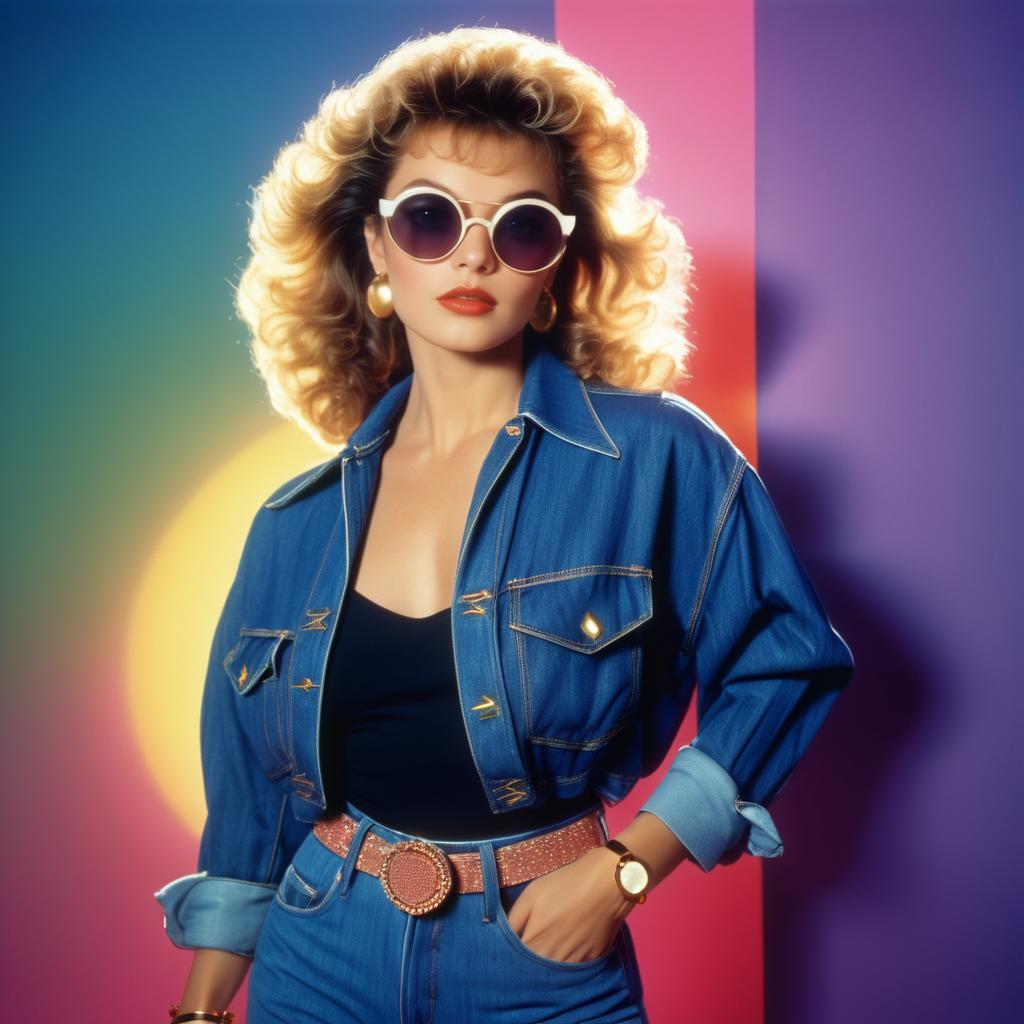 Vintage Glamour: 1980s Fashion Icon Portrait