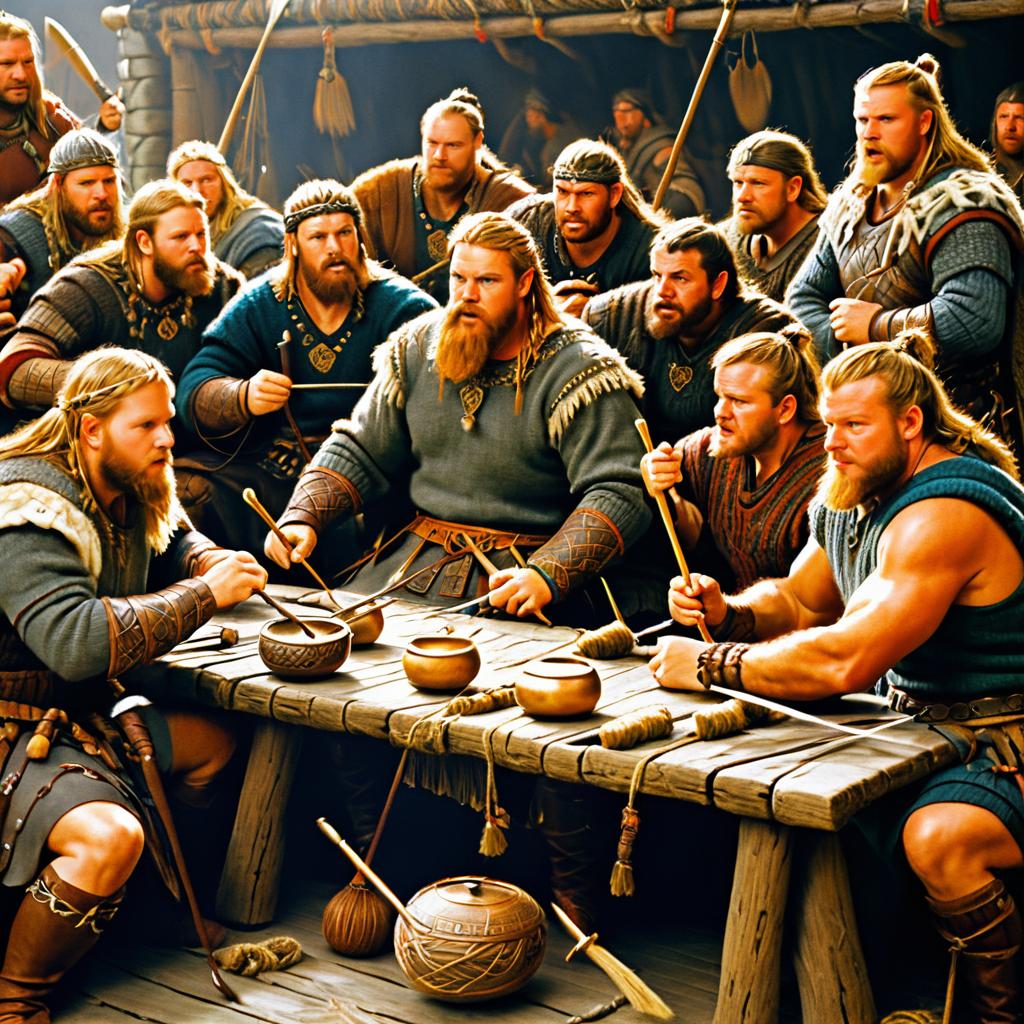 Viking Warrior Knitting: A Surprising Scene